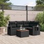 vidaXL 5-tlg. Garten-Sofagarnitur mit Kissen Schwarz Poly Rattan vidaXL 5-tlg. Garten-Sofagarnitur mit Kissen Schwarz Poly Rattan