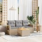 vidaXL 4-tlg. Garten-Sofagarnitur mit Kissen Beigemischung Poly Rattan vidaXL 4-tlg. Garten-Sofagarnitur mit Kissen Beigemischung Poly Rattan