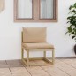 Garten-Mittelsofa mit Kissen Grün Imprägniertes Kiefernholz Garten-Mittelsofa mit Kissen Grün Imprägniertes Kiefernholz