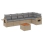 vidaXL 7-tlg. Garten-Sofagarnitur mit Kissen Beige Poly Rattan vidaXL 7-tlg. Garten-Sofagarnitur mit Kissen Beige Poly Rattan