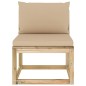 Garten-Mittelsofa mit Kissen Grün Imprägniertes Kiefernholz Garten-Mittelsofa mit Kissen Grün Imprägniertes Kiefernholz