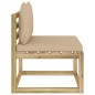 Garten-Mittelsofa mit Kissen Grün Imprägniertes Kiefernholz Garten-Mittelsofa mit Kissen Grün Imprägniertes Kiefernholz