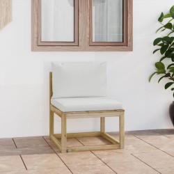 vidaXL Garten-Mittelsofa mit Kissen Grün Imprägniertes Kiefernholz