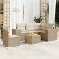 vidaXL 6-tlg. Garten-Sofagarnitur mit Kissen Beige Poly Rattan vidaXL 6-tlg. Garten-Sofagarnitur mit Kissen Beige Poly Rattan