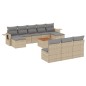 vidaXL 11-tlg. Garten-Sofagarnitur mit Kissen Beige Poly Rattan vidaXL 11-tlg. Garten-Sofagarnitur mit Kissen Beige Poly Rattan