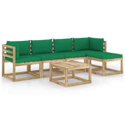 vidaXL 6-tlg. Garten-Lounge-Set mit Kissen Kiefernholz Imprägniert