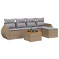 vidaXL 6-tlg. Garten-Sofagarnitur mit Kissen Beige Poly Rattan vidaXL 6-tlg. Garten-Sofagarnitur mit Kissen Beige Poly Rattan