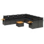 vidaXL 11-tlg. Garten-Sofagarnitur mit Kissen Schwarz Poly Rattan vidaXL 11-tlg. Garten-Sofagarnitur mit Kissen Schwarz Poly Rattan