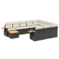 vidaXL 11-tlg. Garten-Sofagarnitur mit Kissen Schwarz Poly Rattan vidaXL 11-tlg. Garten-Sofagarnitur mit Kissen Schwarz Poly Rattan