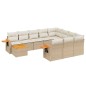 vidaXL 11-tlg. Garten-Sofagarnitur mit Kissen Beige Poly Rattan vidaXL 11-tlg. Garten-Sofagarnitur mit Kissen Beige Poly Rattan