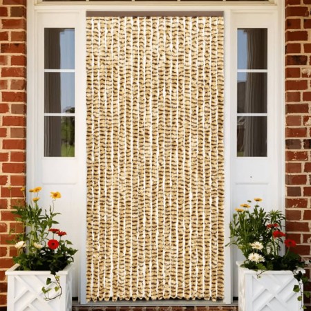 vidaXL Fliegenvorhang Beige und Braun 100x230 cm Chenille