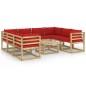 9-tlg. Garten-Lounge-Set mit Kissen Imprägniertes Kiefernholz 9-tlg. Garten-Lounge-Set mit Kissen Imprägniertes Kiefernholz