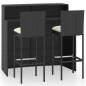 vidaXL 3-tlg. Gartenbar-Set mit Kissen Schwarz vidaXL 3-tlg. Gartenbar-Set mit Kissen Schwarz