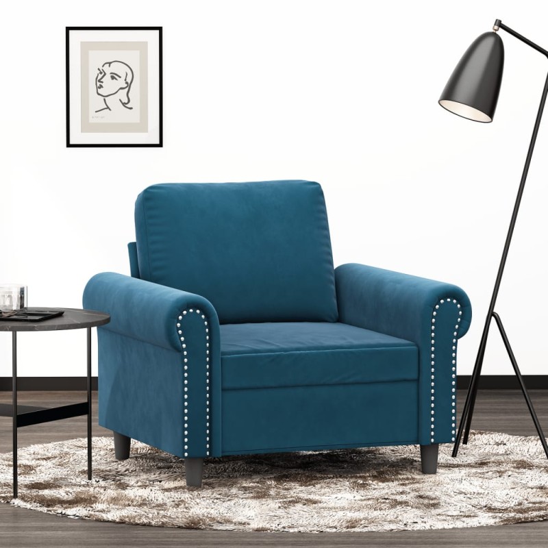 vidaXL Sessel Blau 60 cm Samt vidaXL Sessel Blau 60 cm Samt
