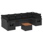 vidaXL 8-tlg. Garten-Sofagarnitur mit Kissen Schwarz Poly Rattan vidaXL 8-tlg. Garten-Sofagarnitur mit Kissen Schwarz Poly Rattan