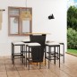 9-tlg. Gartenbar-Set mit Kissen Poly Rattan Schwarz 9-tlg. Gartenbar-Set mit Kissen Poly Rattan Schwarz