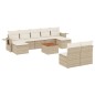 vidaXL 10-tlg. Garten-Sofagarnitur mit Kissen Beige Poly Rattan vidaXL 10-tlg. Garten-Sofagarnitur mit Kissen Beige Poly Rattan