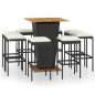 9-tlg. Gartenbar-Set mit Kissen Poly Rattan Schwarz 9-tlg. Gartenbar-Set mit Kissen Poly Rattan Schwarz