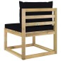 vidaXL Garten-Mittelsofa mit Kissen Grün Imprägniertes Kiefernholz vidaXL Garten-Mittelsofa mit Kissen Grün Imprägniertes Kiefernholz