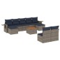vidaXL 10-tlg. Garten-Sofagarnitur mit Kissen Grau Poly Rattan vidaXL 10-tlg. Garten-Sofagarnitur mit Kissen Grau Poly Rattan