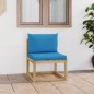 Garten-Mittelsofa mit Kissen Grün Imprägniertes Kiefernholz Garten-Mittelsofa mit Kissen Grün Imprägniertes Kiefernholz