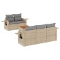 vidaXL 6-tlg. Garten-Sofagarnitur mit Kissen Beige Poly Rattan vidaXL 6-tlg. Garten-Sofagarnitur mit Kissen Beige Poly Rattan