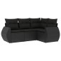 vidaXL 4-tlg. Garten-Sofagarnitur mit Kissen Schwarz Poly Rattan vidaXL 4-tlg. Garten-Sofagarnitur mit Kissen Schwarz Poly Rattan