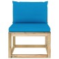 Garten-Mittelsofa mit Kissen Grün Imprägniertes Kiefernholz Garten-Mittelsofa mit Kissen Grün Imprägniertes Kiefernholz