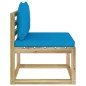 Garten-Mittelsofa mit Kissen Grün Imprägniertes Kiefernholz Garten-Mittelsofa mit Kissen Grün Imprägniertes Kiefernholz