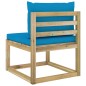 Garten-Mittelsofa mit Kissen Grün Imprägniertes Kiefernholz Garten-Mittelsofa mit Kissen Grün Imprägniertes Kiefernholz