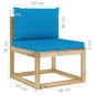Garten-Mittelsofa mit Kissen Grün Imprägniertes Kiefernholz Garten-Mittelsofa mit Kissen Grün Imprägniertes Kiefernholz