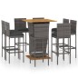 9-tlg. Gartenbar-Set mit Kissen Poly Rattan Grau 9-tlg. Gartenbar-Set mit Kissen Poly Rattan Grau