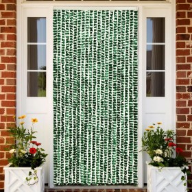 vidaXL Fliegenvorhang Grün und Weiß 56x200 cm Chenille
