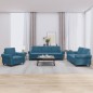 vidaXL 3-tlg. Sofagarnitur mit Kissen Blau Samt vidaXL 3-tlg. Sofagarnitur mit Kissen Blau Samt
