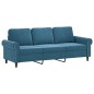 vidaXL 3-tlg. Sofagarnitur mit Kissen Blau Samt vidaXL 3-tlg. Sofagarnitur mit Kissen Blau Samt