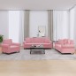 vidaXL 3-tlg. Sofagarnitur mit Kissen Rosa Samt vidaXL 3-tlg. Sofagarnitur mit Kissen Rosa Samt