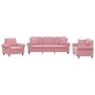 vidaXL 3-tlg. Sofagarnitur mit Kissen Rosa Samt vidaXL 3-tlg. Sofagarnitur mit Kissen Rosa Samt