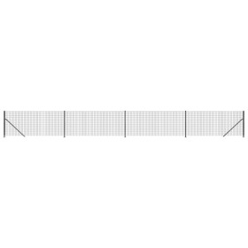 vidaXL Maschendrahtzaun mit Bodenflansch Anthrazit 0,8x10 m