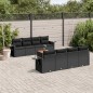 vidaXL 9-tlg. Garten-Sofagarnitur mit Kissen Schwarz Poly Rattan vidaXL 9-tlg. Garten-Sofagarnitur mit Kissen Schwarz Poly Rattan