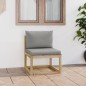 Garten-Mittelsofa mit Kissen Grün Imprägniertes Kiefernholz Garten-Mittelsofa mit Kissen Grün Imprägniertes Kiefernholz
