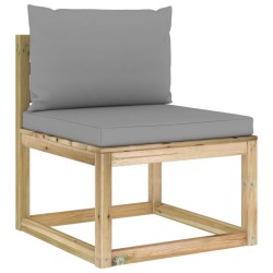 Garten-Mittelsofa mit Kissen Grün Imprägniertes Kiefernholz