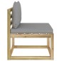 Garten-Mittelsofa mit Kissen Grün Imprägniertes Kiefernholz Garten-Mittelsofa mit Kissen Grün Imprägniertes Kiefernholz