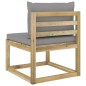 Garten-Mittelsofa mit Kissen Grün Imprägniertes Kiefernholz Garten-Mittelsofa mit Kissen Grün Imprägniertes Kiefernholz