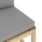 Garten-Mittelsofa mit Kissen Grün Imprägniertes Kiefernholz Garten-Mittelsofa mit Kissen Grün Imprägniertes Kiefernholz