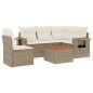 vidaXL 6-tlg. Garten-Sofagarnitur mit Kissen Beige Poly Rattan vidaXL 6-tlg. Garten-Sofagarnitur mit Kissen Beige Poly Rattan