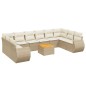vidaXL 11-tlg. Garten-Sofagarnitur mit Kissen Beige Poly Rattan vidaXL 11-tlg. Garten-Sofagarnitur mit Kissen Beige Poly Rattan