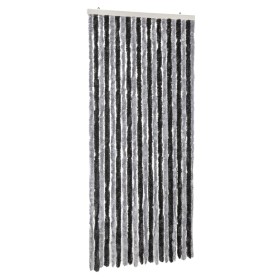 vidaXL Fliegenvorhang Grau und Schwarz 90x220 cm Chenille