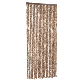 vidaXL Fliegenvorhang Beige und Dunkelbraun 100x220 cm Chenille
