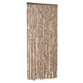 vidaXL Fliegenvorhang Beige und Dunkelbraun 90x220 cm Chenille