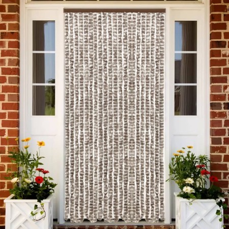 vidaXL Fliegenvorhang Taupe und Weiß 100x230 cm Chenille